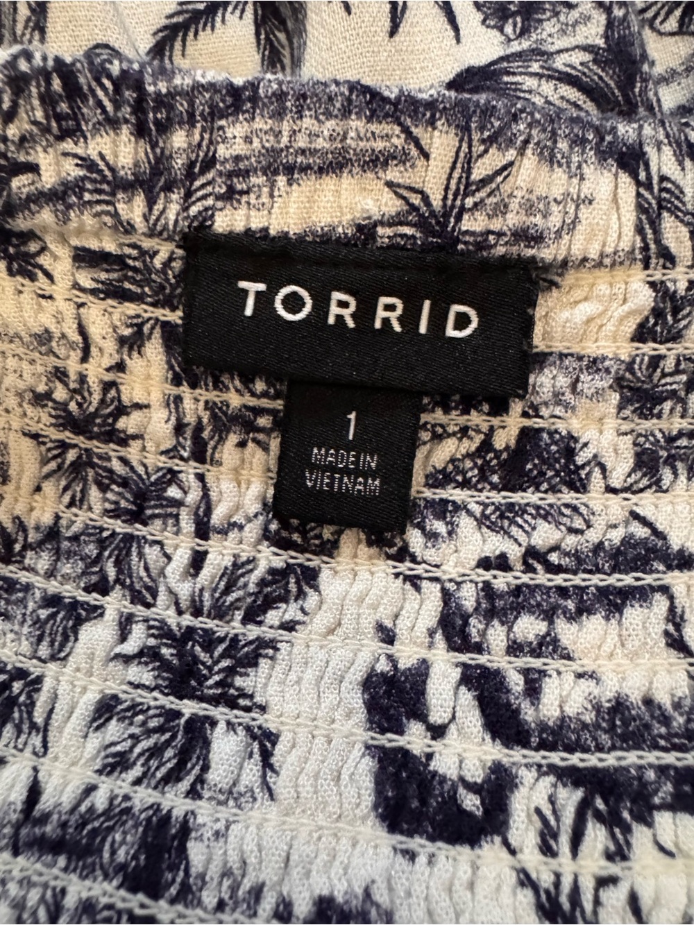 Torrid Tropical Toile Sundress Size 1 14/16 Lined Pockets Adjustable Straps - Picture 8 of 10